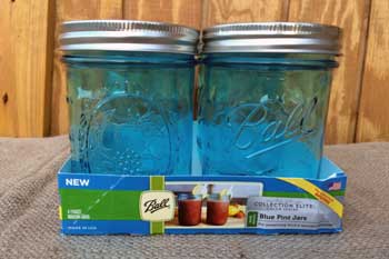Blue Wide Mouth Pint Mason Jars