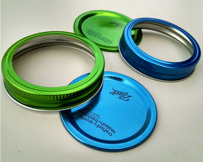 Green and Blue Lids with Screwbands