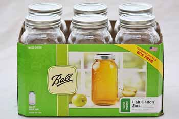 Ball Wide Mouth 64 oz half gallon mason Jars with Lids and Bands 6