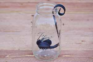 Flat Black Quart Mason Jar Candle Holder