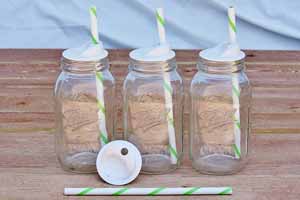 Regular Mason Jar Lids with Straw